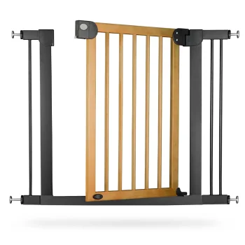 Nukido drošības vārtiņi bērniem, melni / koka, 76-104 cm