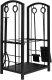 Kaminer PK011 Firewood Stand with Fireplace Accessories, Black