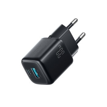Joyroom JR-TG7 33W USB-A + USB-C lādētājs ar 60W USB-C kabeli, melns