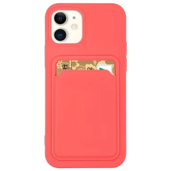 Силиконовый чехол с карманом для карт для iPhone 12 Pro Max, оранжевый