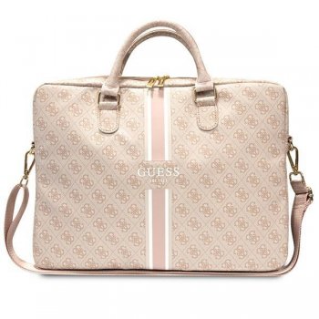 Guess 4G Printed Stripes bag for a 16" laptop - pink