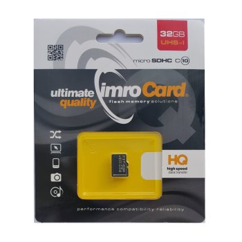 MicroSD atmiņas karte IMRO 32GB Class 10 UHS-I, melna