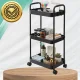 3-ярусная кухонная тележка на колесиках передвижной стеллаж,...