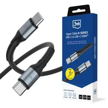 3mk Hyper Cable N-SERIES USB-C to USB-C Cable 3m 240W - Black