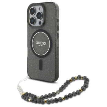 Guess GUHMP16XHGCRELSK iPhone 16 Pro Max 6.9" черный/черный жесткий чехол IML Glitter с...