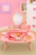 ECOTOYS Wooden Kids Dressing Table with Mirror and 7 Accessories
