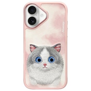 Чехол Nimmy Big Eyed Pet 2.0 Cat для iPhone 16 - Розовый