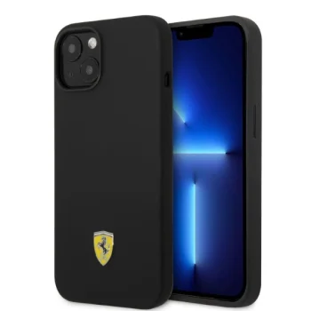 Ferrari Silicone Metal Logo MagSafe vāciņš iPhone 14 6.1" Black