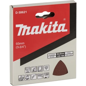 Makita delta slīppapīrs koksnei un metālam K150, 93 mm, 10 gab.