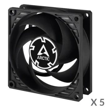 Вентиляторы для корпуса Arctic P8 Silent 80мм, 3-pin, черные, 5 шт.
