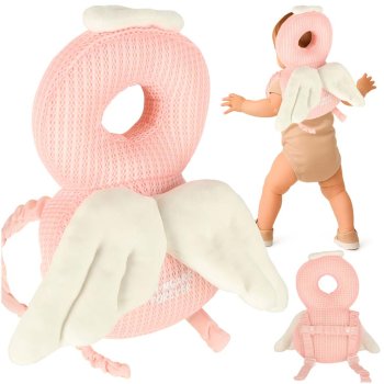 Aizsargspilvens-mugursoma Eņģelis staigāšanas apmācībai, rozā