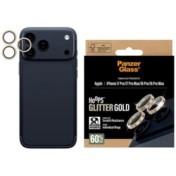 PanzerGlass Hoops Glitter rūdītā stikla kameras lēcas aizsargs iPhone 17 Pro / 17 Pro Max / 16 Pro / 16 Pro Max –...