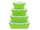 Collapsible Silicone Food Containers Set 4 Pcs, Green