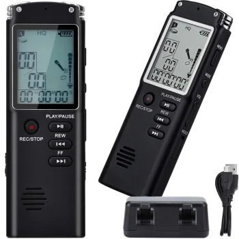 Цифровой диктофон и MP3-плеер 8GB черный