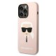 Чехол Karl Lagerfeld Silicone Karl\'s Head для iPhone 14 Pro с MagSafe, розовый