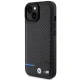 Чехол BMW Leather Carbon для iPhone 15 - черный