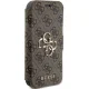 Guess iPhone 15 Pro atverams vāciņš maciņš grāmatiņa 4G Big Metal Logo, brūns