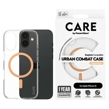PanzerGlass iPhone 16 vāciņš CARE Flagship Case MagSafe, persiku