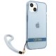 Guess Translucent Strap iPhone 13 vāciņš ar siksniņu, zils