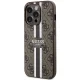 Чехол Guess для iPhone 15 Pro 4G Printed Stripes MagSafe, коричневый