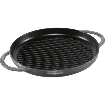 Staub Cast Iron Grill Pan 30cm, Induction Compatible, Graphite Grey