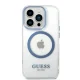 Чехол Guess для iPhone 14 Pro Max Metal Outline MagSafe Синий