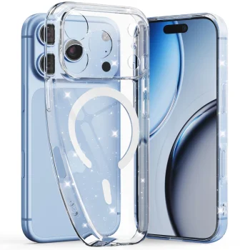 Tech-Protect FlexAir MagSafe Case for iPhone 17 Pro / 18 Pro, Clear Glitter