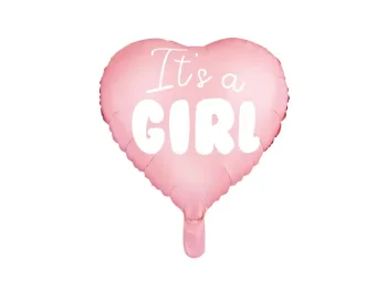 Foil Balloon "It's a girl", Heart, Pink, 45 cm