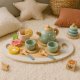 ECOTOYS Wooden Tea Set for Kids with Teapot and Cups 14 Pieces