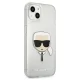Чехол Karl Lagerfeld для iPhone 13 mini Glitter Karl\'s Head, серебристый