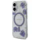 Guess Resin Flowers Glitter MagSafe vāciņš Apple iPhone 16, violets