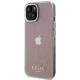 Guess iPhone 15 vāciņš IML Faceted Mirror Disco Iridescent, rozā