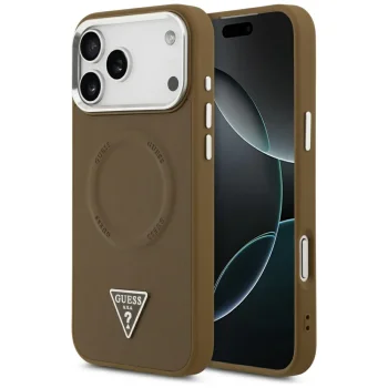 Чехол Guess Triangle Logo MagSafe для iPhone 17 Pro - коричневый