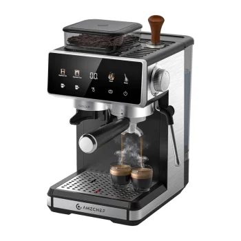 Amzchef CE-CM5560-SV radziņu kafijas automāts, sudraba