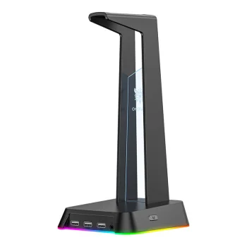 Austiņu statīvs ONIKUMA ST-2 ar USB portiem un RGB apgaismojumu, melns