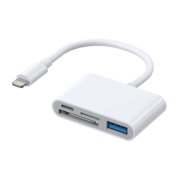 Joyroom S-H142 Lightning OTG HUB - USB-A 3.2 / Lightning / SD, TF card reader - white