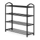 Metal Shoe Rack 4-Tier Organizer for 12 Pairs by ModernHome, black