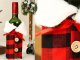 Christmas Plaid Bottle Cover, 16x12 cm