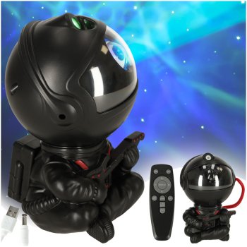 Rotating Kids Astronaut Lamp Projector Magic Night Light "Stars", Black