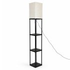 Grīdas lampa ar plauktiem E27 stāvlampa, 160 cm, melna