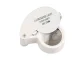 Folding Pocket Jeweler Loupe Magnifier 40x with 2 LED, 25 mm, Silver