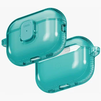 Чехол для наушников Uniq Glase Pro Lock Case для AirPods Pro 3, бирюзовый