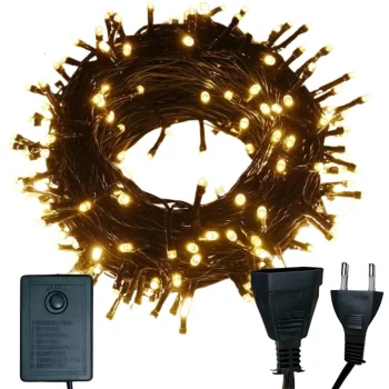 Iekštelpu Ziemassvētku lampiņas, 500 LED, silti balta, 7 režīmi, 35m
