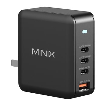 Minix P165 GaN Wall Charger, 165W, 3x USB-C, 1x USB-A