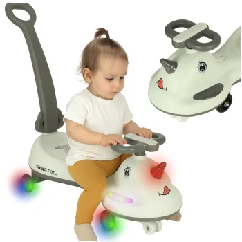 Гравитационная машинка Swing Fix S1 с LED колесами и ручкой, серая