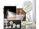 Wireless Foldable Adjustable Floor Table Fan with LED Lighting, 15-44 cm, Green