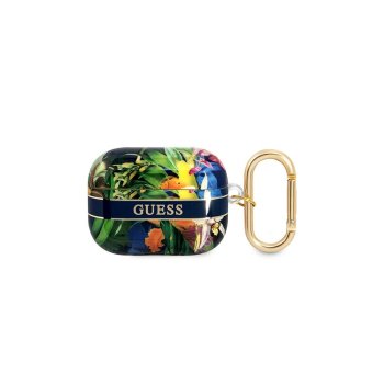 Чехол Guess для AirPods Pro Flower Strap синего цвета