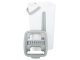 Flat mop with dual-chamber bucket and wringer, white-grey