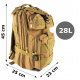 Military-style Backpack Tourism Hiking Travel Bag, 28L