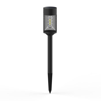 Saules dārza lampa stabiņš Forever Light SUNARI FLS-15, melns